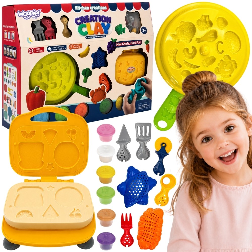 WOOPIE Plastilino Rinkinys Virtuvėlė Vaflių Aparatas 39 dalys