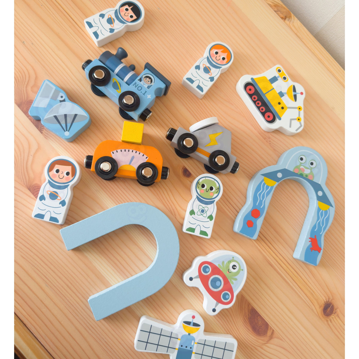 TOOKY TOY Medinis Kosminis Traukinių Bėgių Rinkinys Vaikams