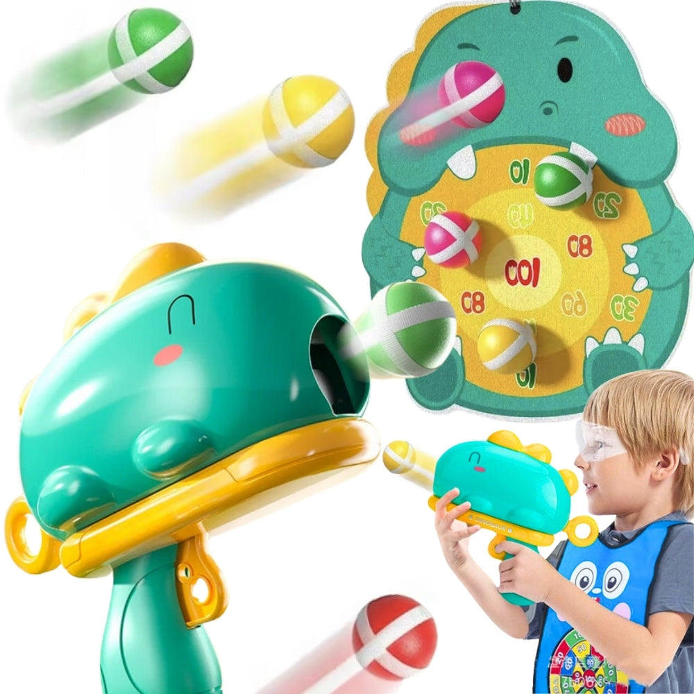 WOOPIE Smiginis (Dart) žaidimas: dinozauro pistoletas ir taikinys su lipniais kamuoliukais – pagrindinis vaizdas