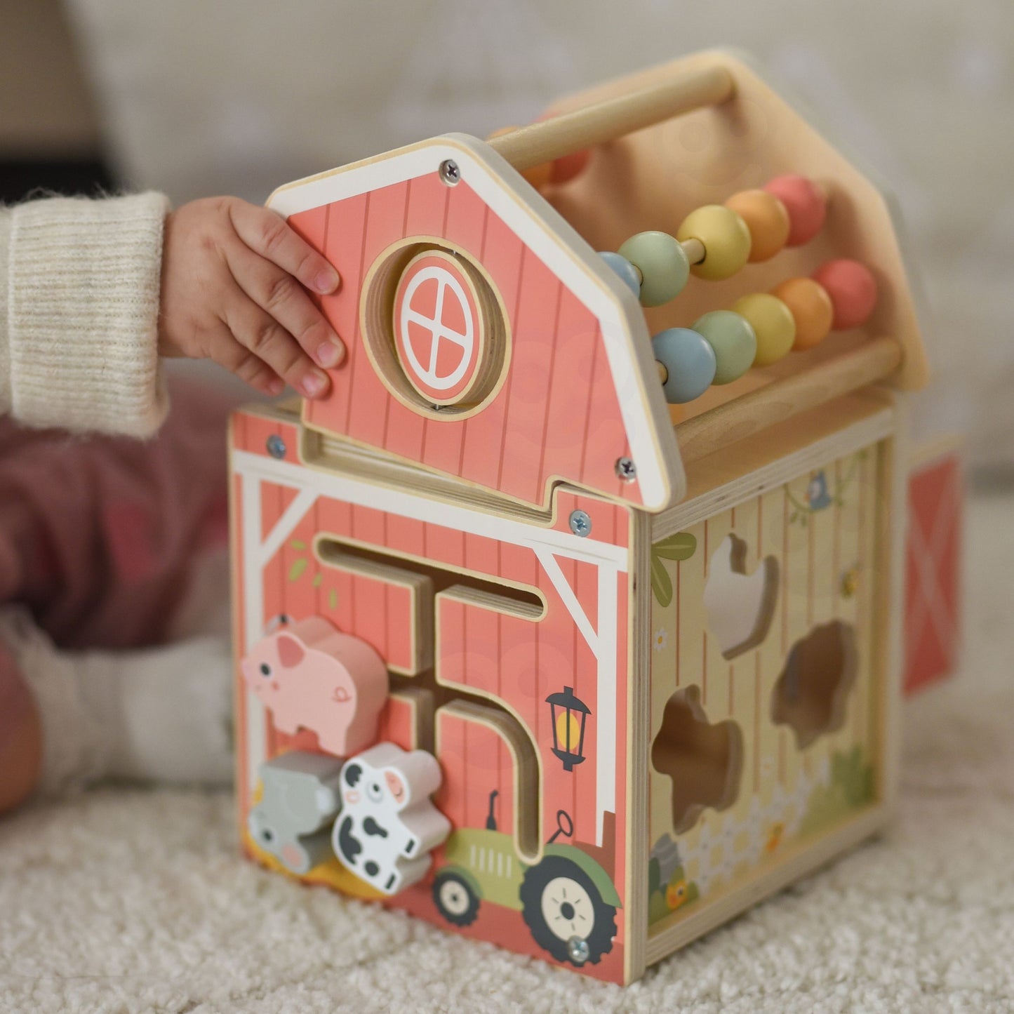 TOOKY TOY Medinis Ūkio Tvartų Rūšiuoklis Montessori Skaičiuotuvas +18 mėn