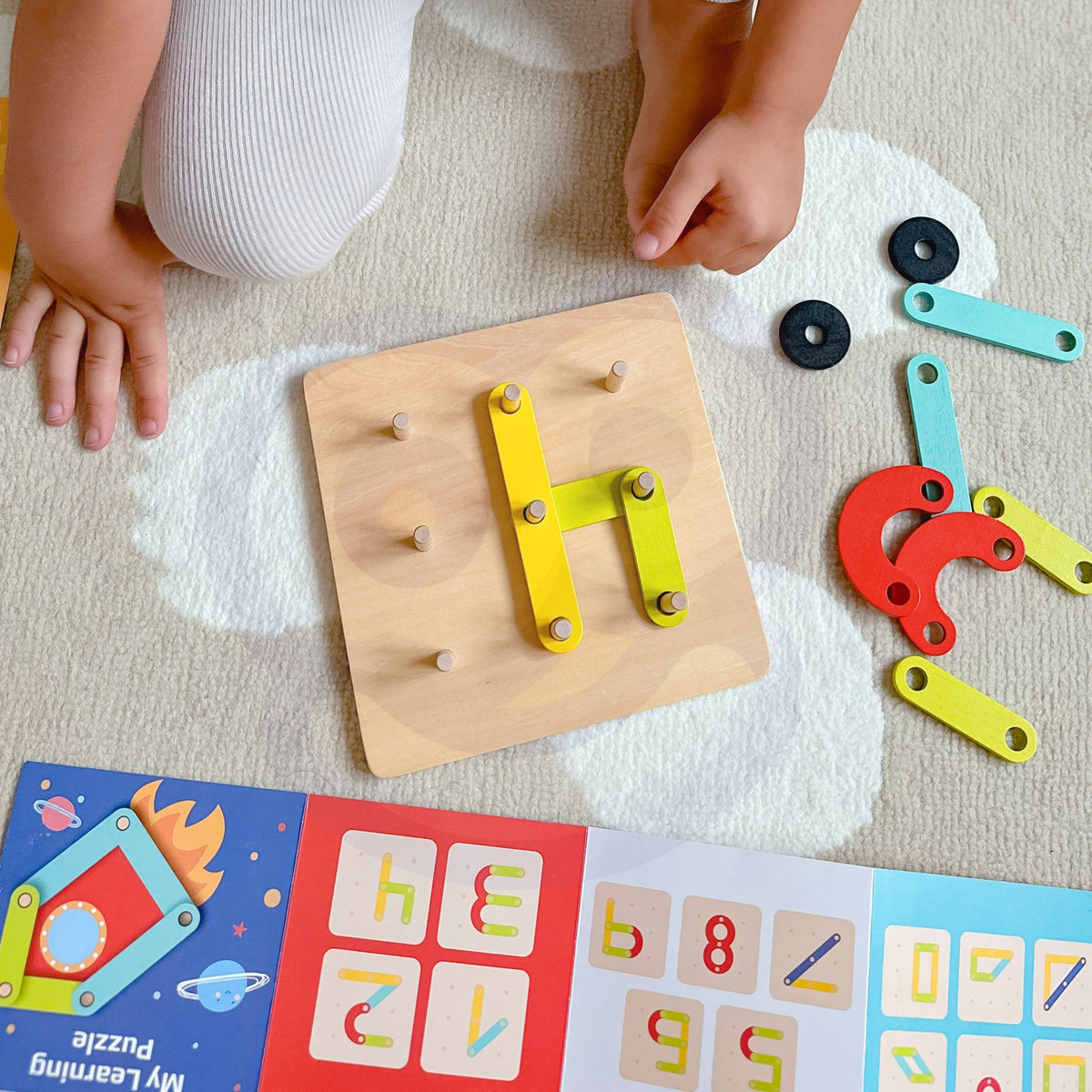 TOOKY TOY Medinė Mozaika su Karoliukais Gyvūnų Raštai 30 el.