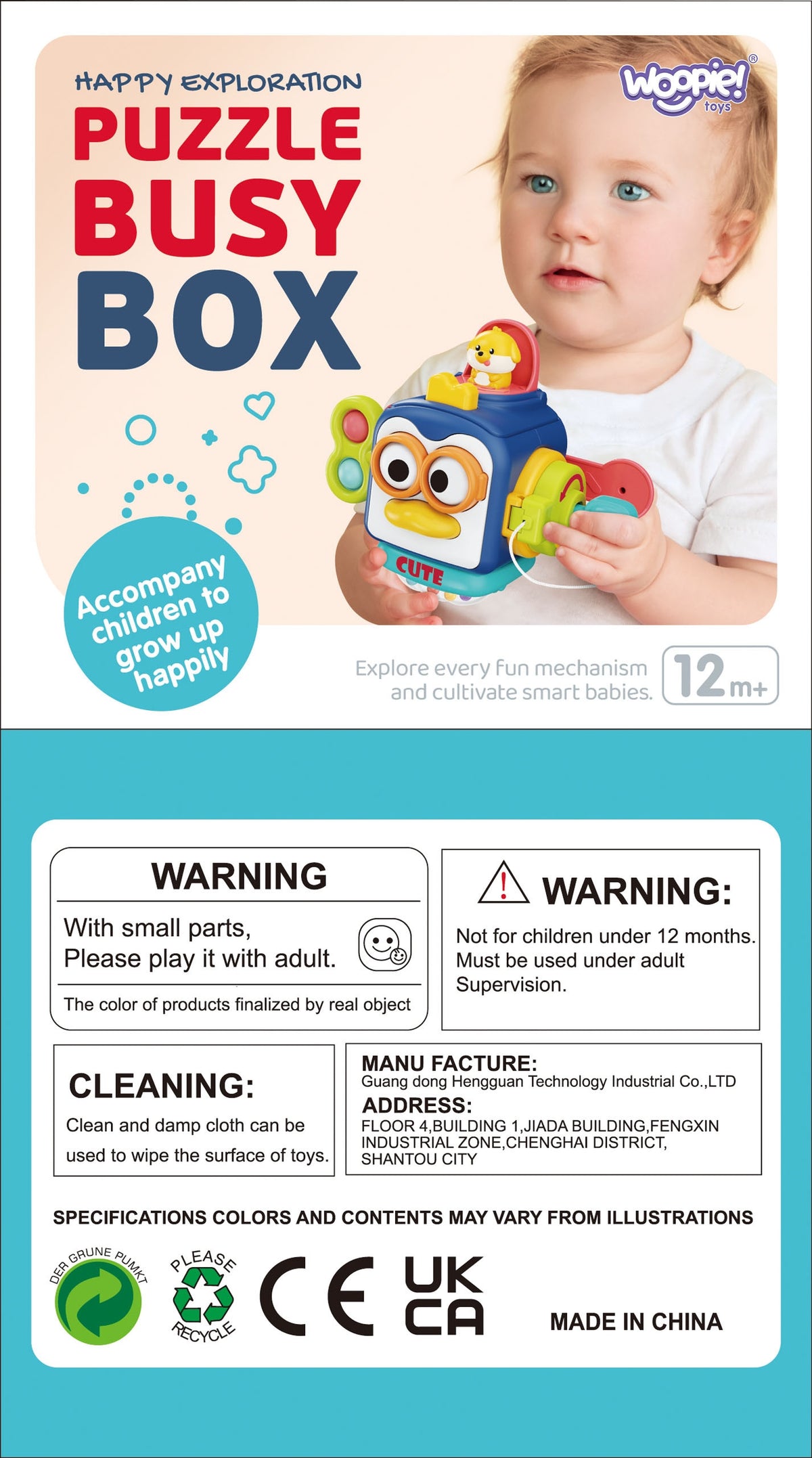 WOOPIE Pingviuko Montessori Sensorinis Kubas 6in1