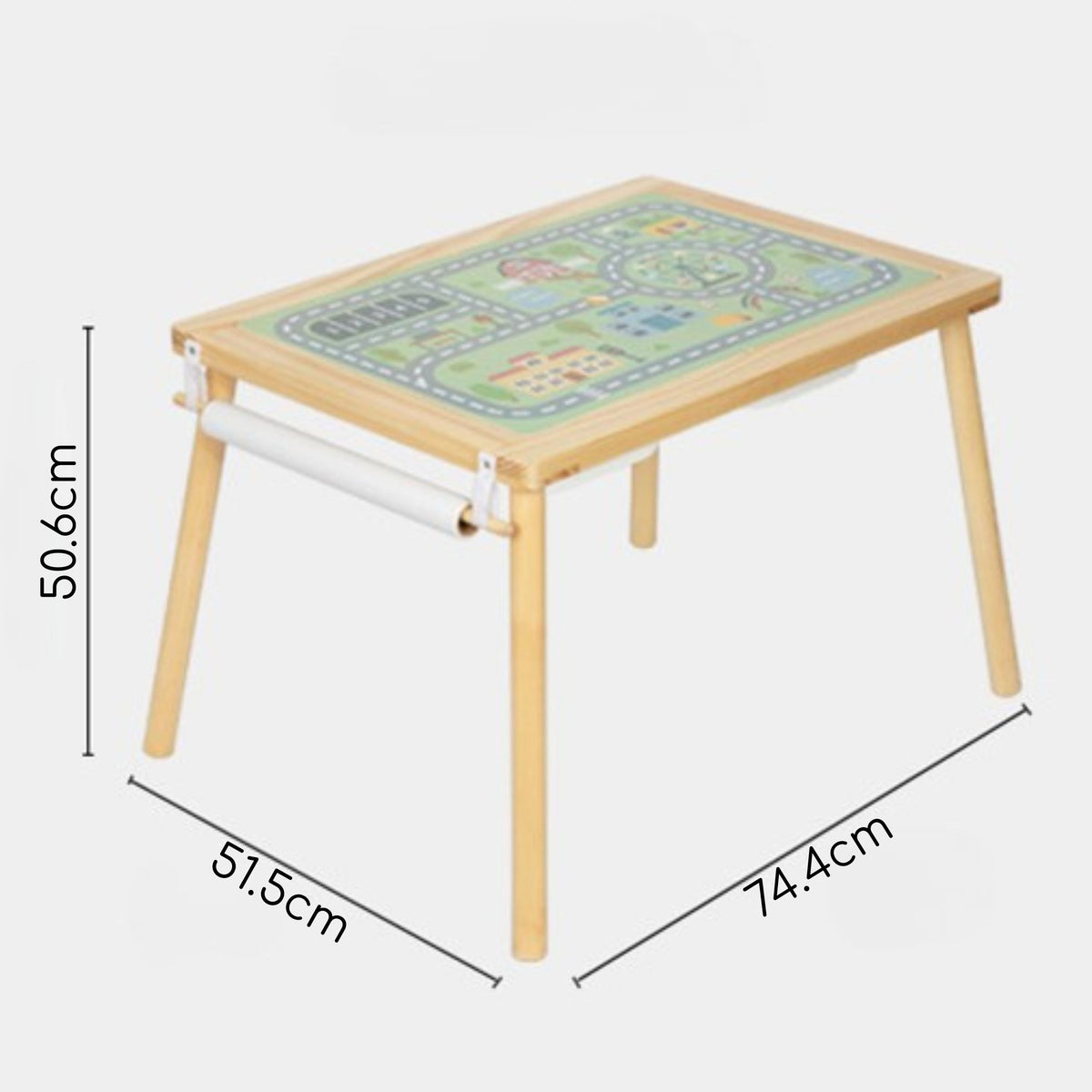 WOOPIE GREEN Medinis 4-in-1 Žaidimų Stalas su Miesto Žemėlapiu