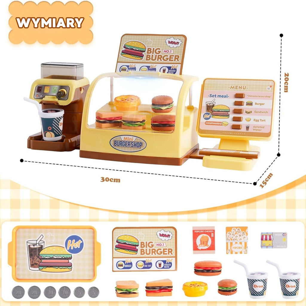 WOOPIE BIG BURGER Žaislinė Greitojo Maisto Parduotuvė su Kasos Aparatu