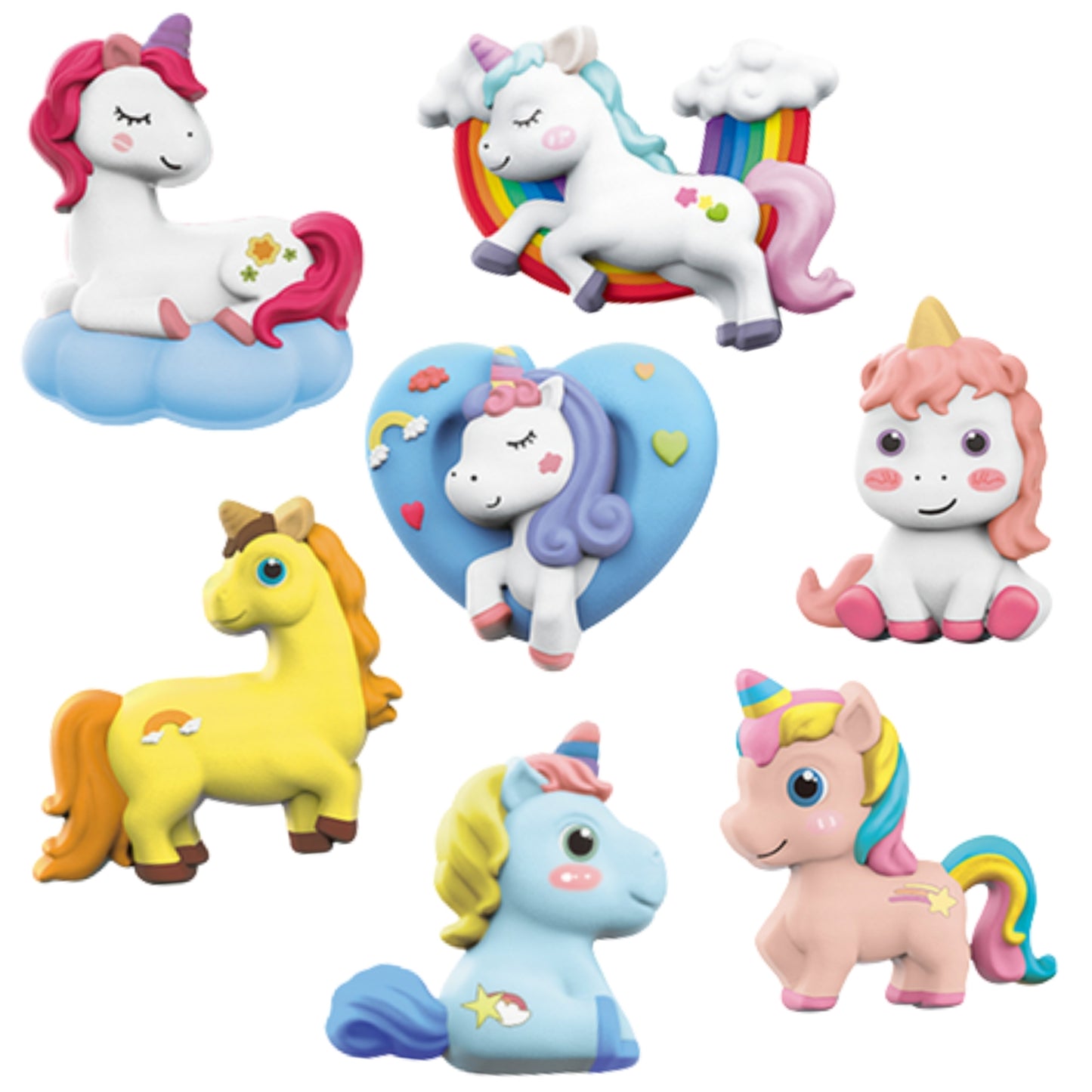 WOOPIE Kūrybinis rinkinys Gipsinių figūrėlių liejimas ir dažymas „Pasidaryk pats“ – Vienaragiai – vaizdas 2