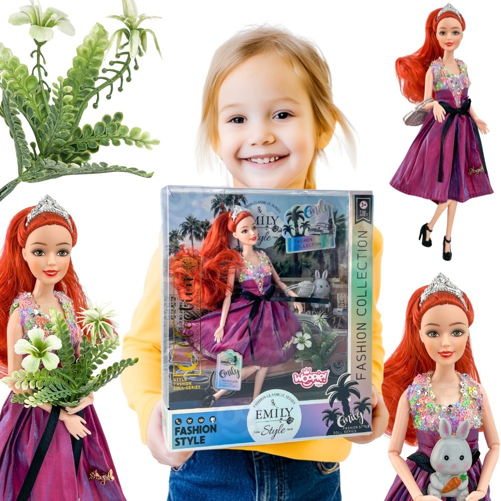 WOOPIE ROYAL Emi Fashion Lėlė 32 cm – Rožinė Suknelė ir Priedai