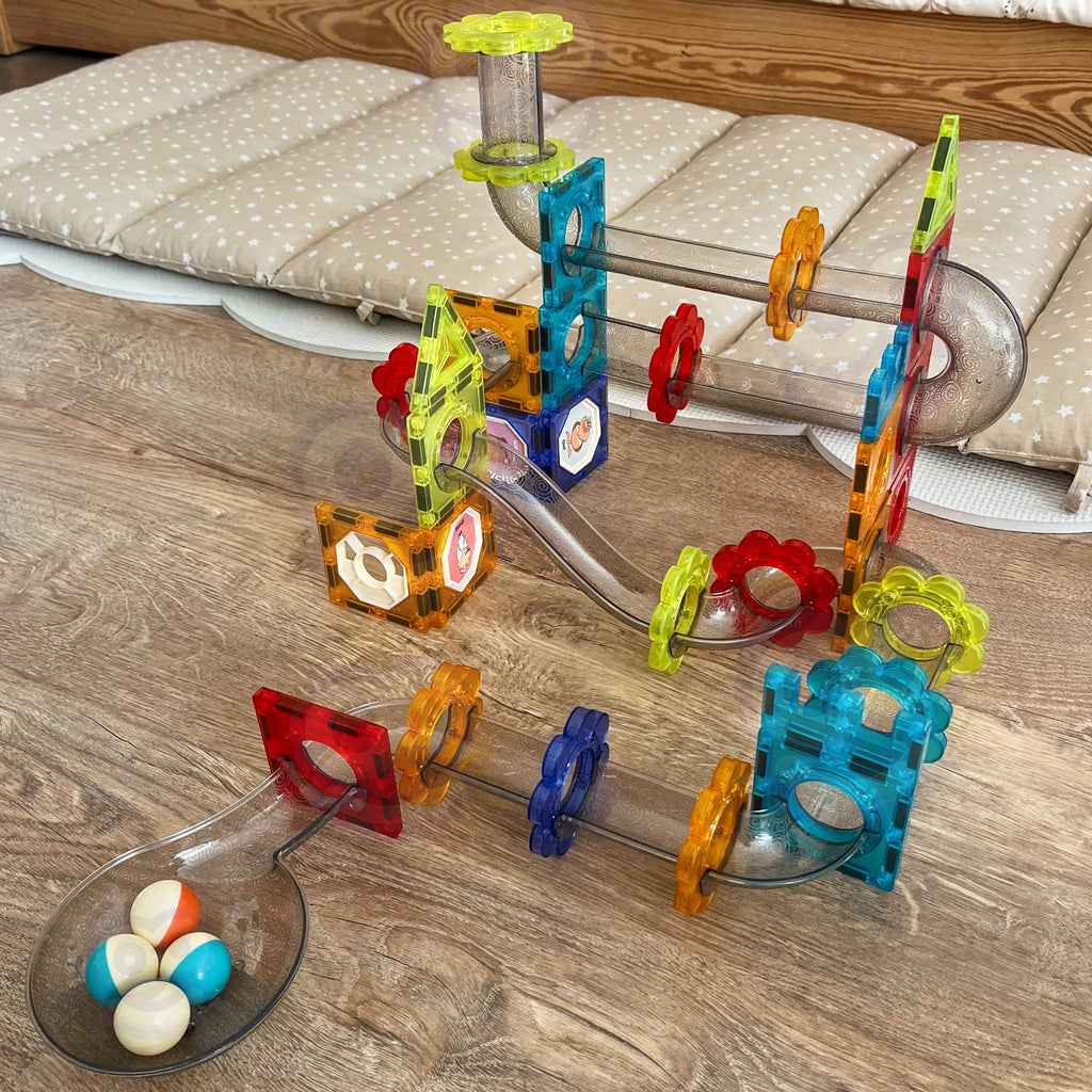 WOOPIE Magnetinis Konstruktorius 3D Kamuoliukų Trasa 113vnt.