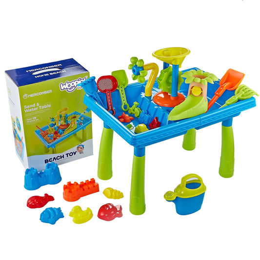 WOOPIE Vandens staliukas 2in1 Smėlio dėžė su palme, 18 dalių – pagrindinis vaizdas