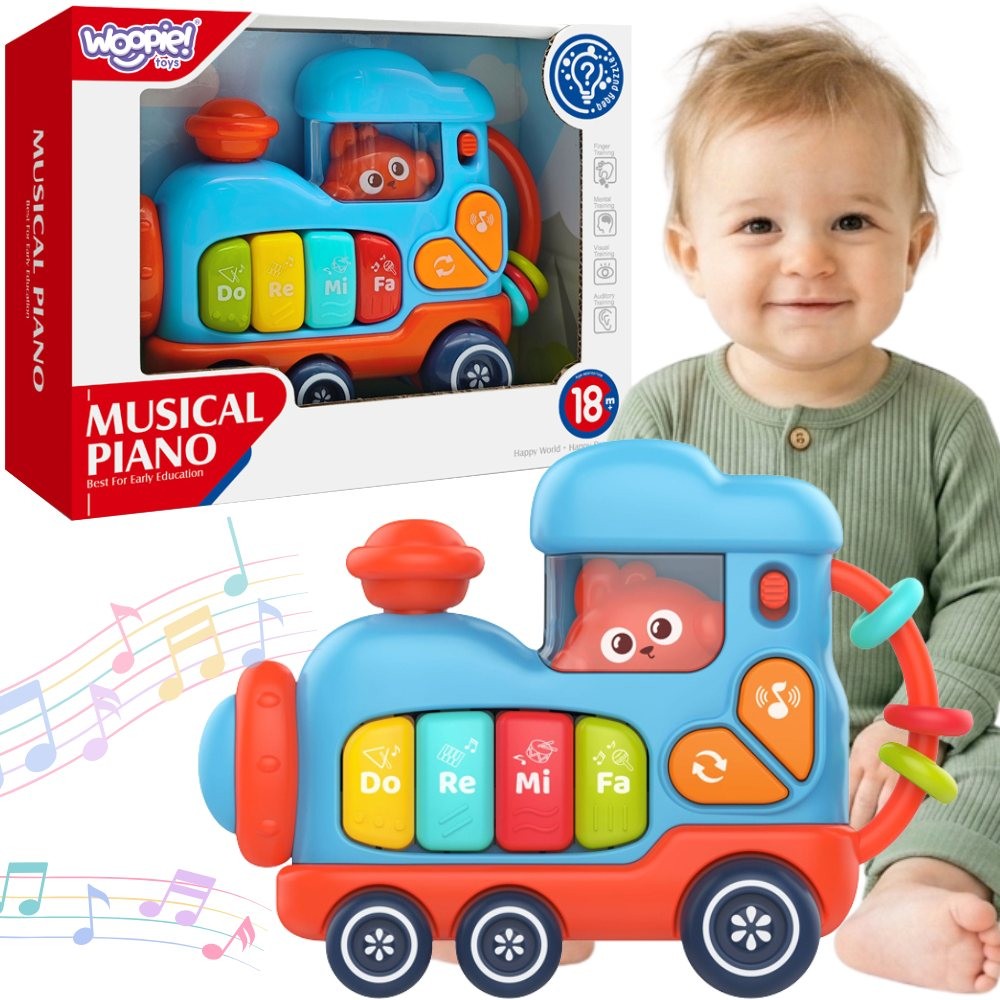 WOOPIE BABY Interaktyvus Muzikinis Pianinas Lokomotyvas