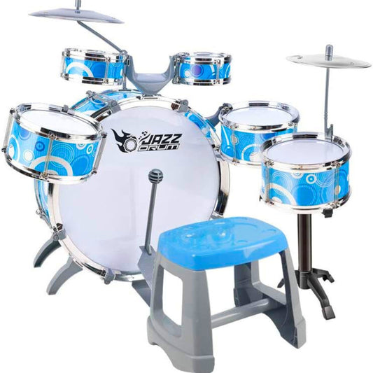 WOOPIE Vaikiškas Mušamųjų Instrumentų Rinkinys 6 Būgnai 2 Cimbolai + Kėdutė