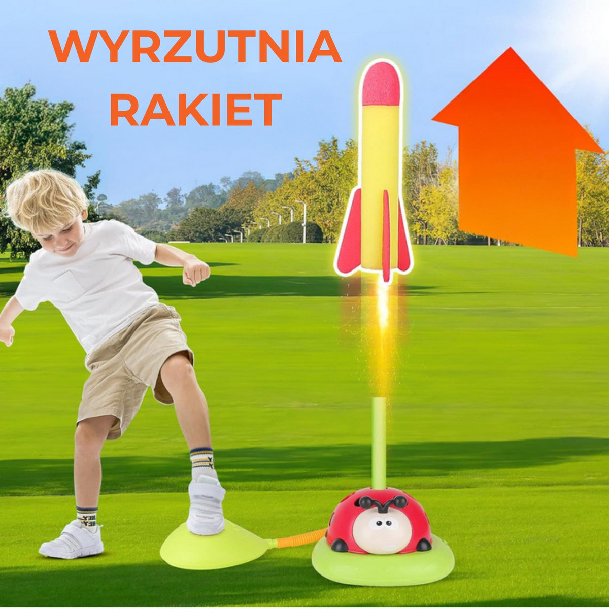 WOOPIE 3in1 raketų paleidėjas, šokdynė ir taiklumo žaidimas Boružė