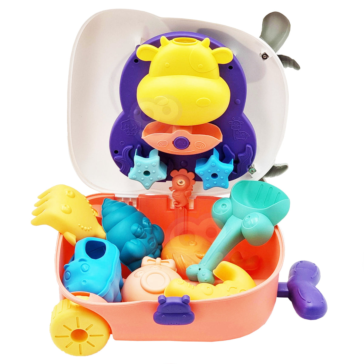 WOOPIE 3in1 Lagaminas-Smėlio Rinkinys Karvutė su Vandens Malūnu