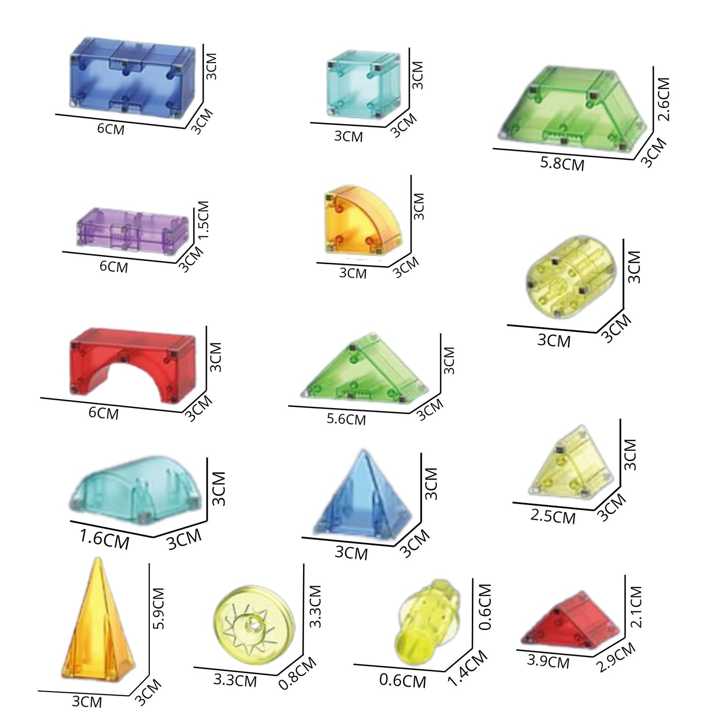 WOOPIE Magnetiniai 3D Kubai Lavinamasis Rinkinys 63 vnt.