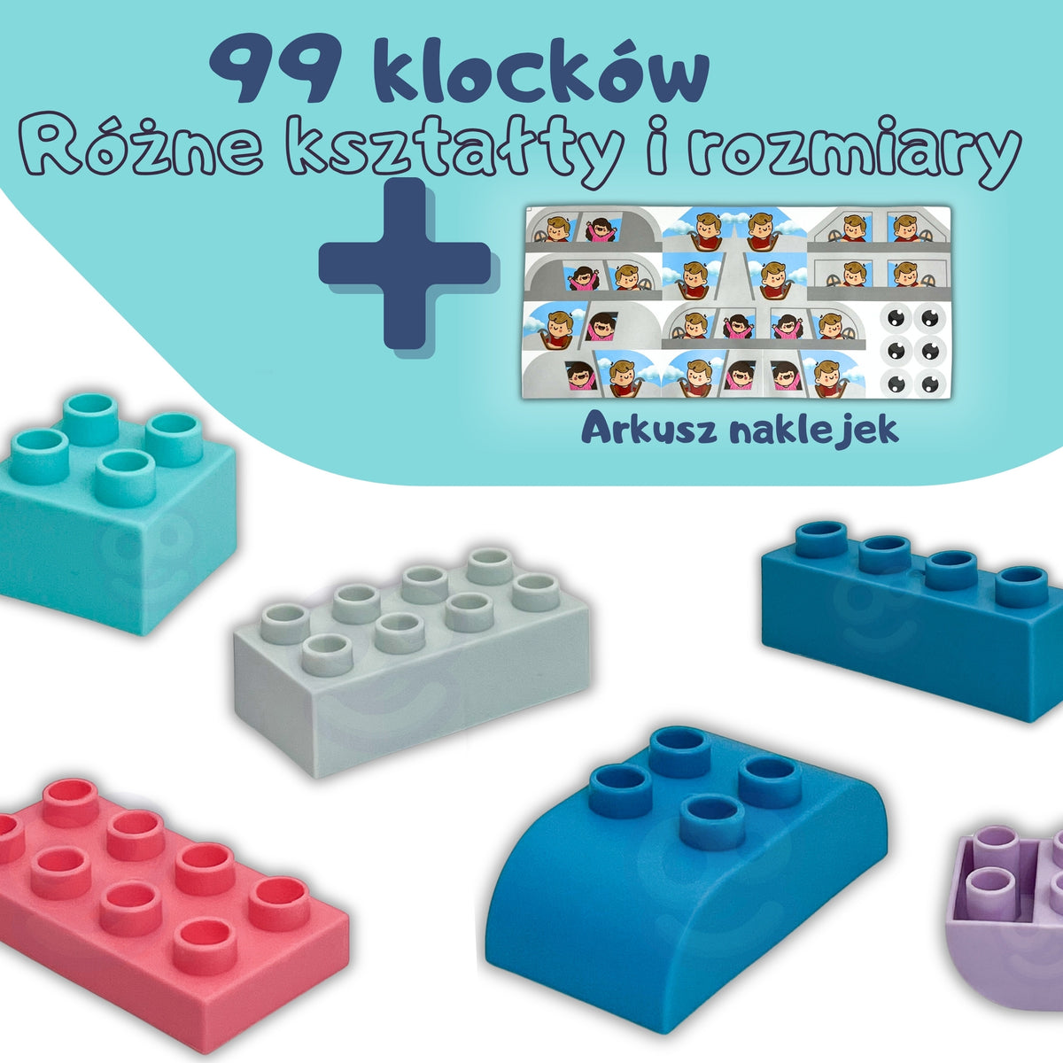 WOOPIE Minkšti Blokai 99 Detalių Rinkinys su Dėže