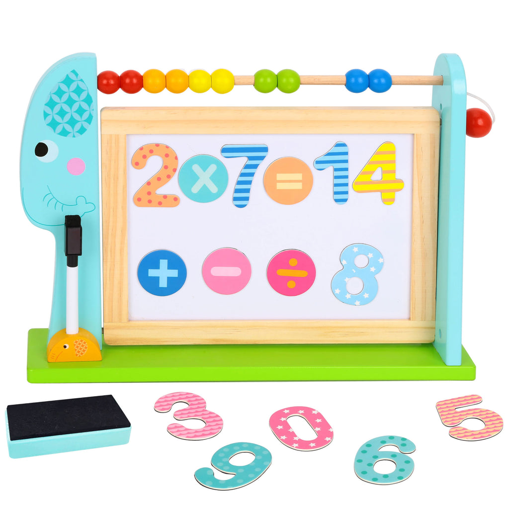 TOOKY TOY Didelė medinė dvipusė lenta, magnetinė ir kreidinė – vaizdas 2