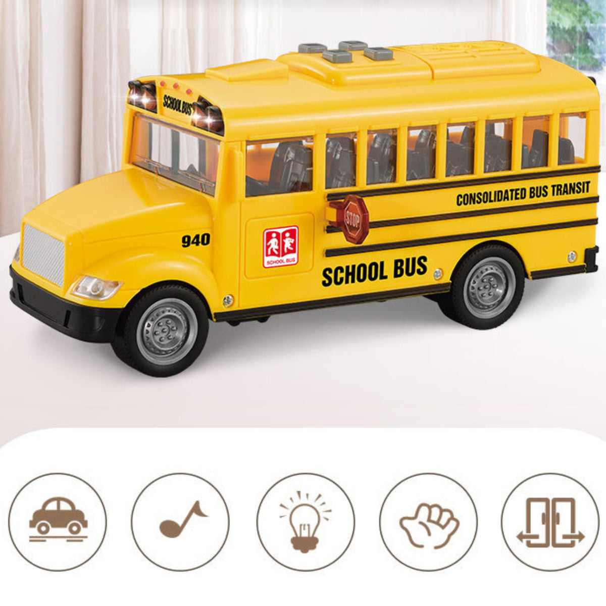 WOOPIE Interaktyvus Elektrinis Mokyklinis Autobusas 1:20