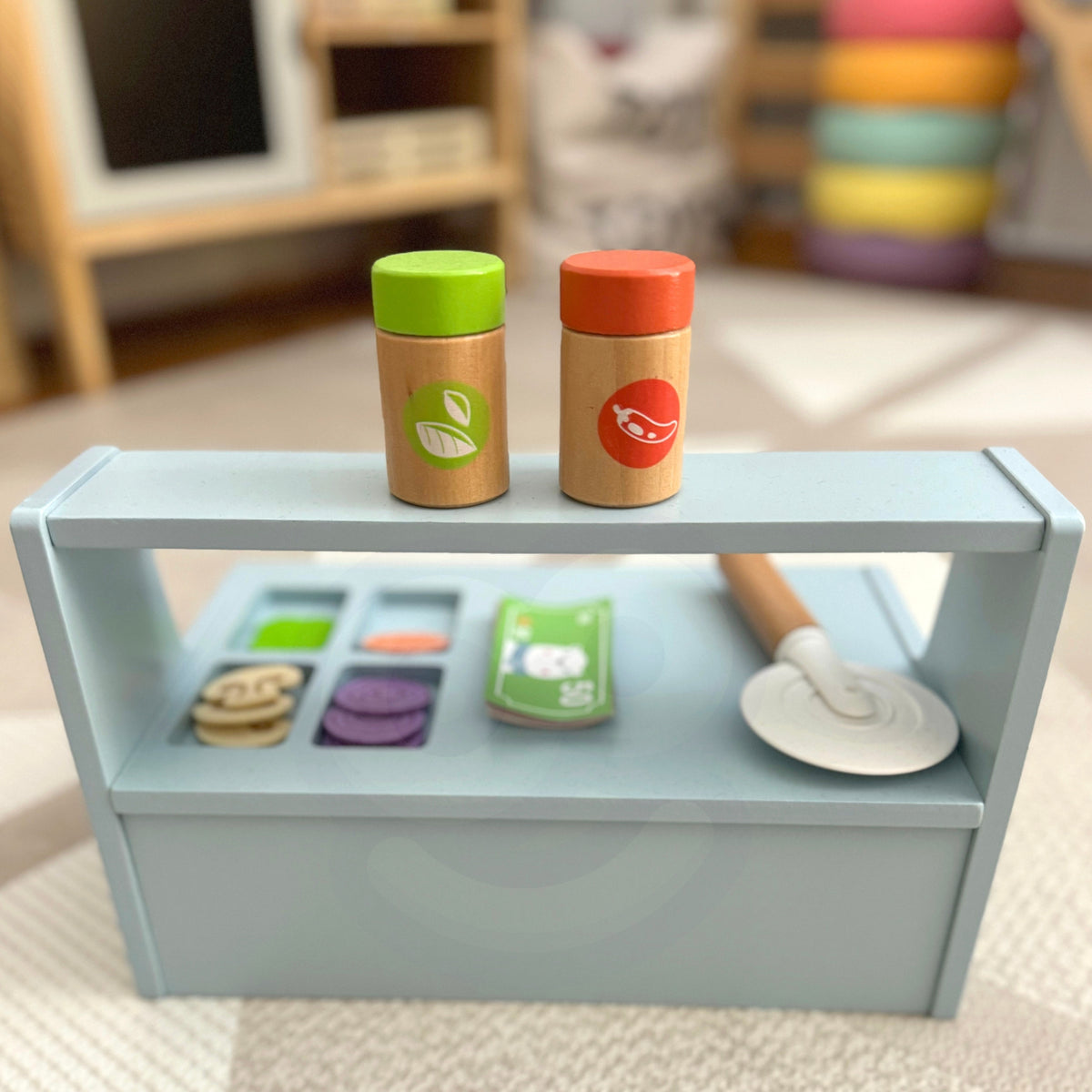TOOKY TOY Picerijos medinė pica su priedais ir orkaite