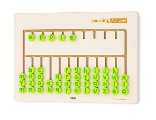 VIGA TOYS Medinė sensorinė abėcėlės mokymosi lenta – pagrindinis vaizdas
