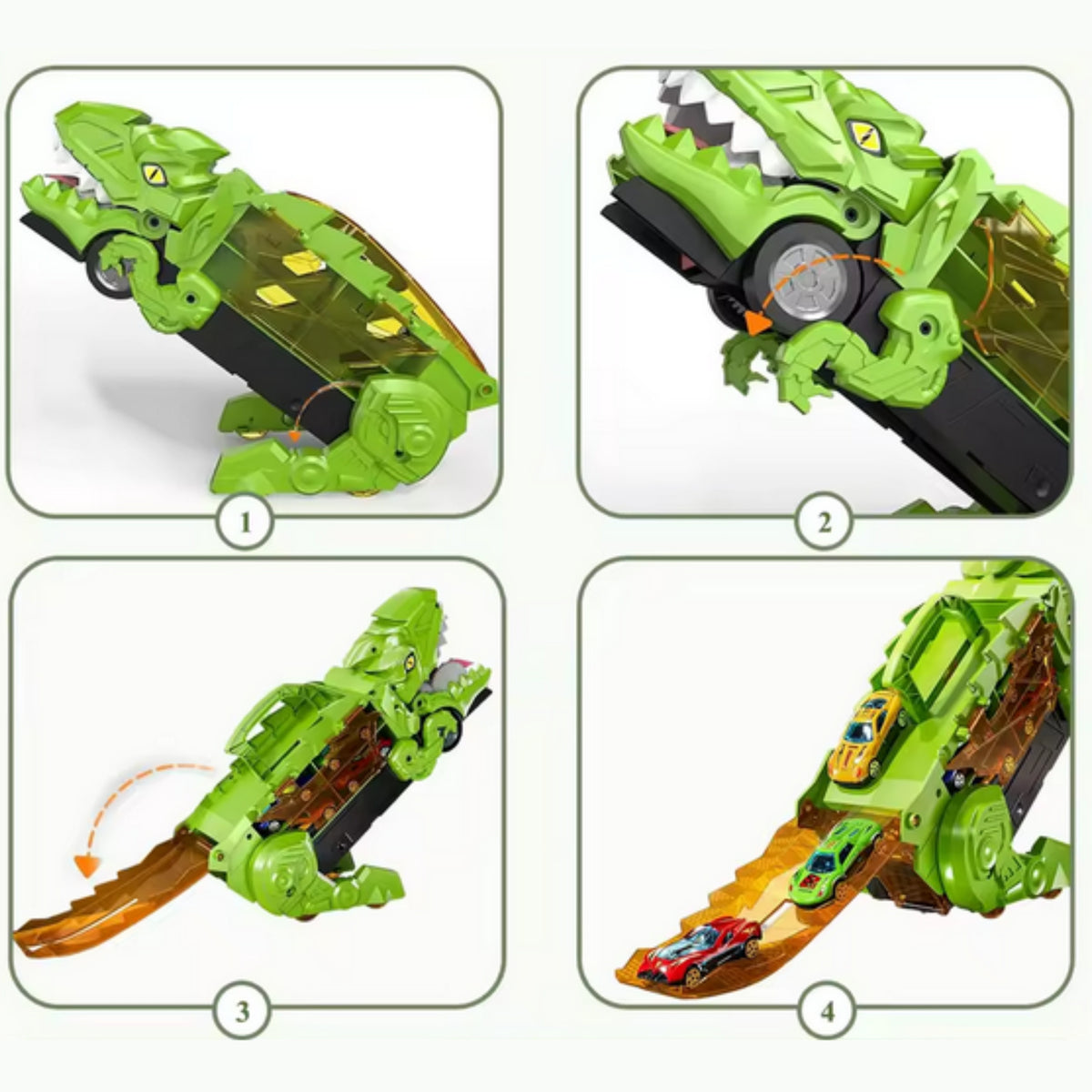 WOOPIE Dinozauro sunkvežimis su 13 automobilių ir trasa