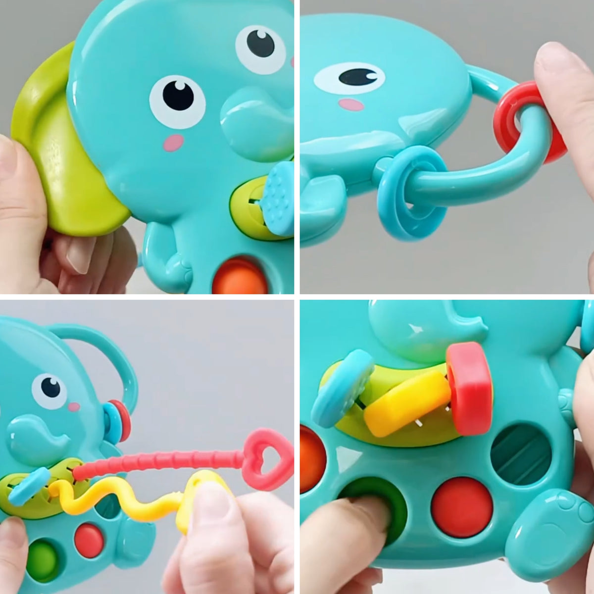 Montessori drambliukas 4-in-1 kramtukas kūdikiams Woopie