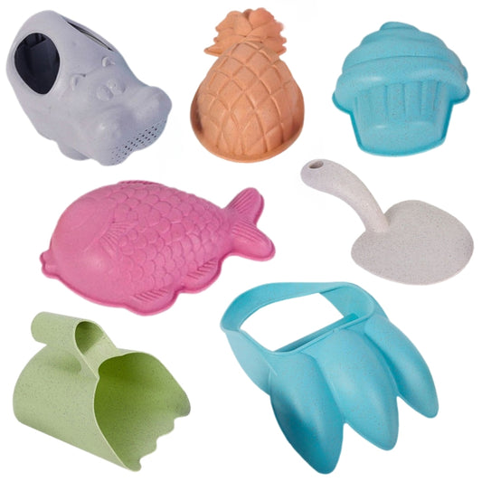 WOOPIE GREEN Biologiškai skaidomas smėlio žaislų rinkinys su griebtuvais, 7 dalys – pagrindinis vaizdas