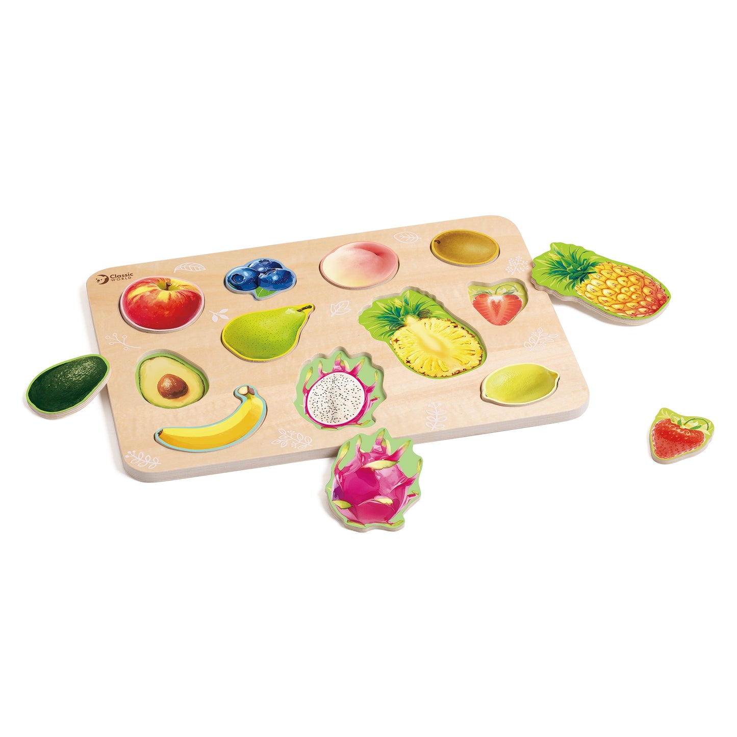 CLASSIC WORLD medinė formų dėlionė Vaisiai – pagrindinis vaizdas