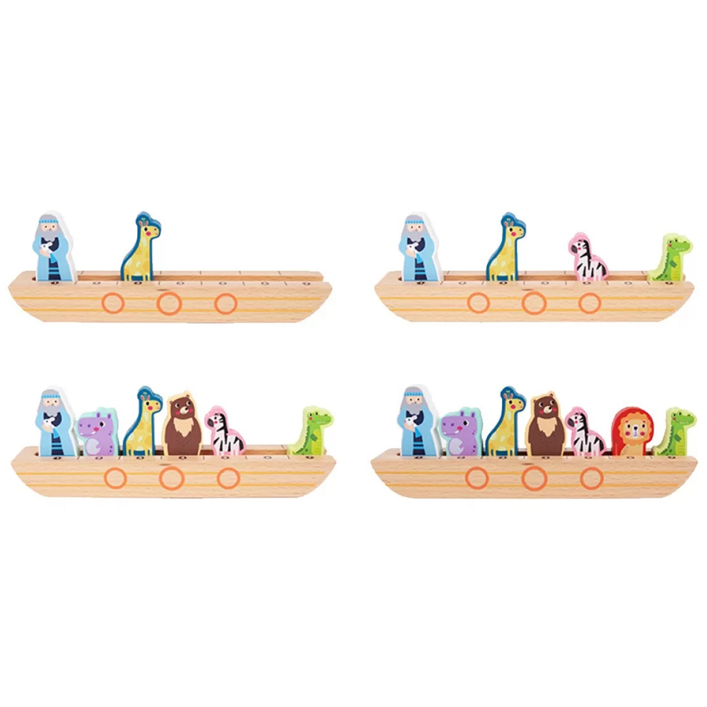 TOOKY TOY Medinė dėlionė – galvosūkis „Nojus ir gyvūnai“