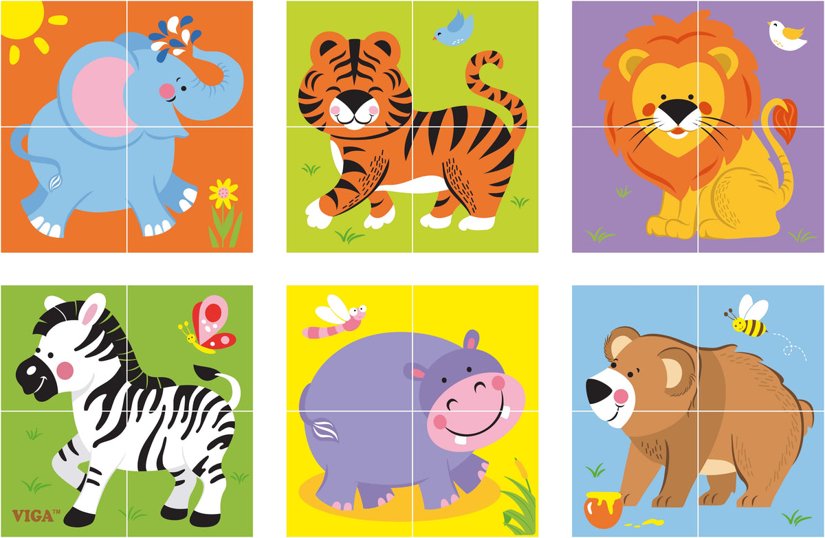 Viga Medinė Zoologijos Sodo Dėlionė - 4 Detalės