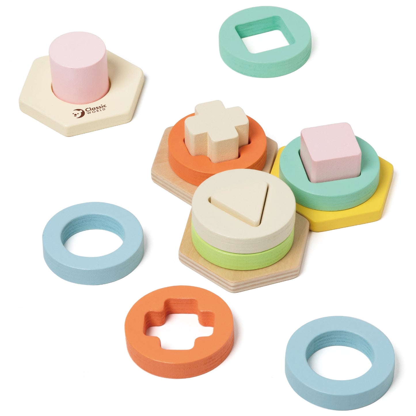 CLASSIC WORLD Montessori Formų ir Spalvų Rūšiuoklis Bokštas