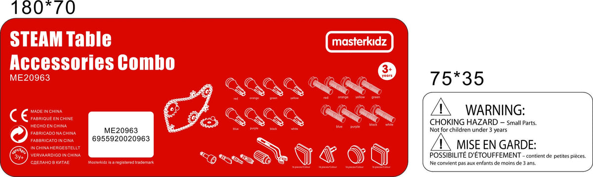 MASTERKIDZ STEM priedų rinkinys: kaiščiai, varžtai, įrankiai (352 dalys) – vaizdas 7