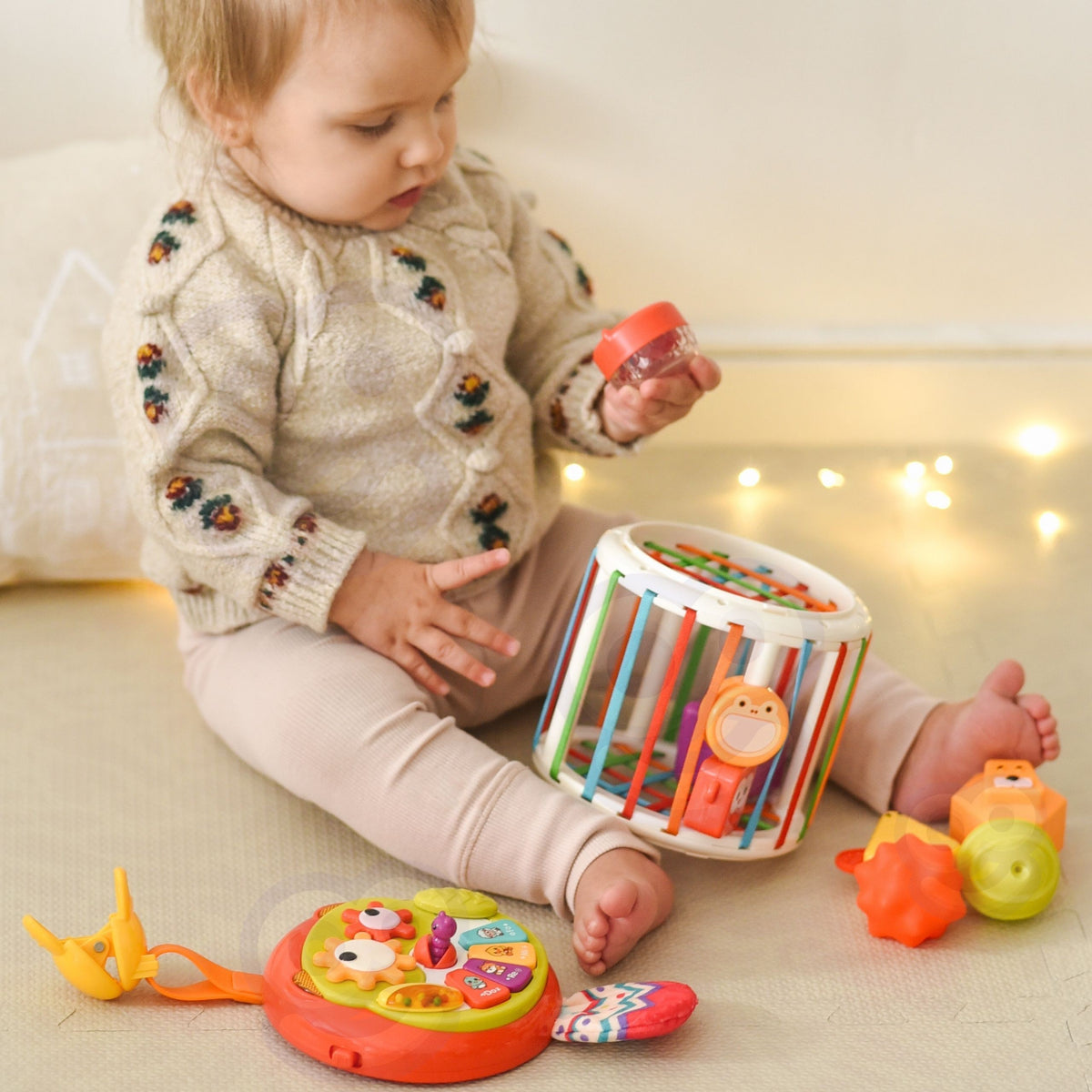 WOOPIE BABY Interaktyvus Sensorinis Kubas su Būgnu