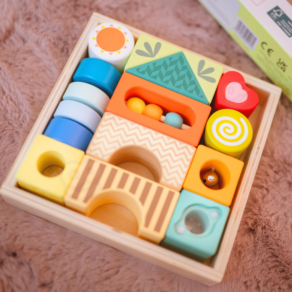 CLASSIC WORLD Montessori Sensoriniai Klocai 7in1, 14 vnt.