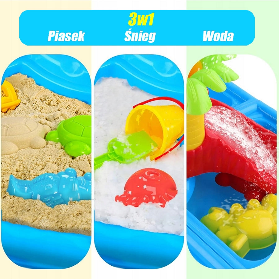 WOOPIE Vandens stalas 2in1 Smėlio dėžė su kėdute XL Akvaparkas, 4 baseinai, 13 priedų – vaizdas 4