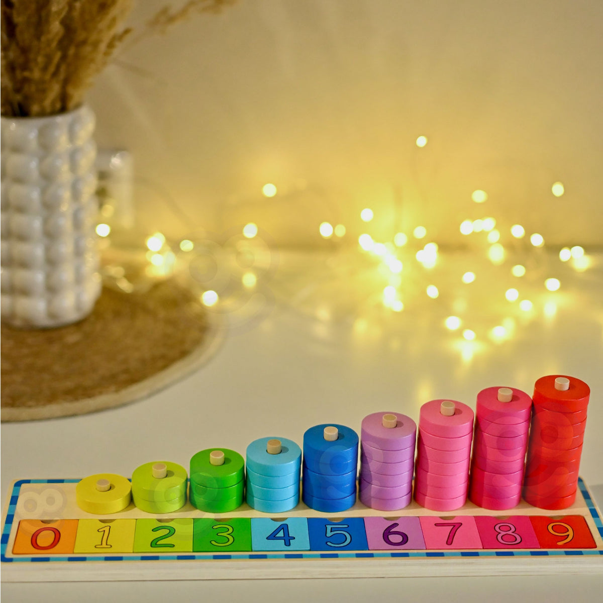 WOOPIE GREEN Medinė Montessori Skaičiavimo Dėlionė 56 vnt.