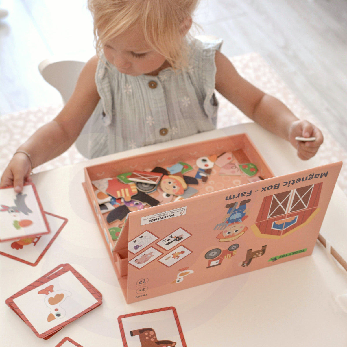 TOOKY TOY Magnetinė dėlionė Ferma vaikams, 61 detalė