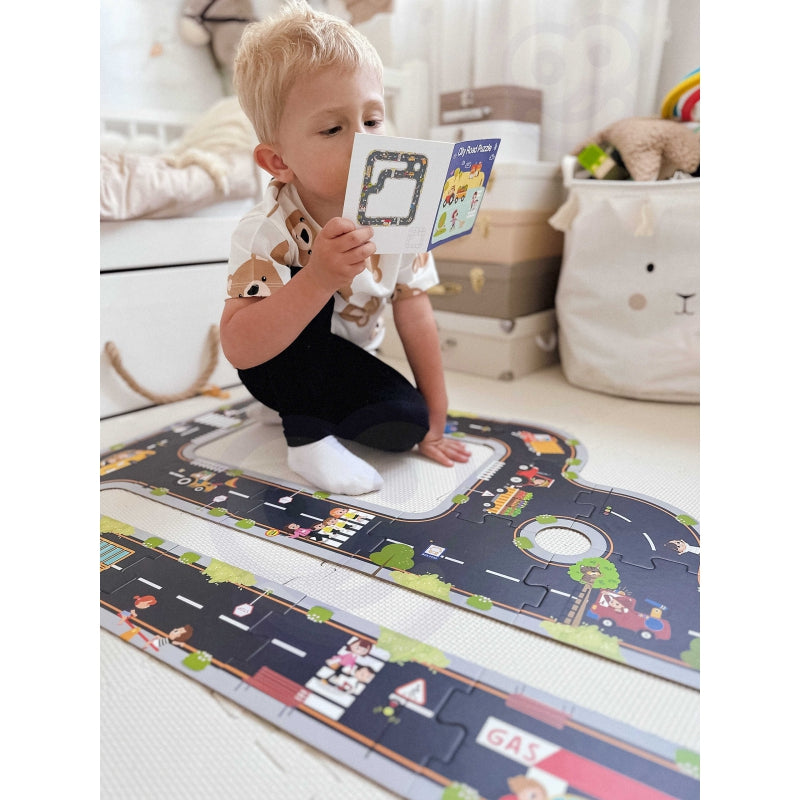 TOOKY TOY Road Puzzle vaikams Highway Modelis 21 vnt. FSC sertifikuota