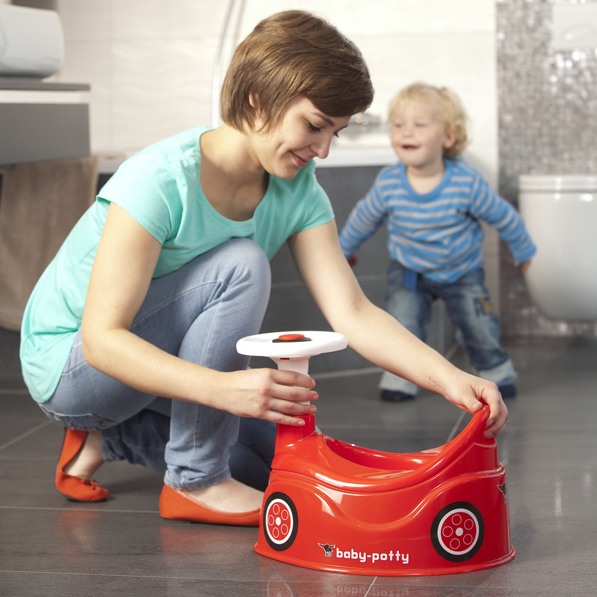 BIG New Bobby Car naktipuodis su vairu vaikams