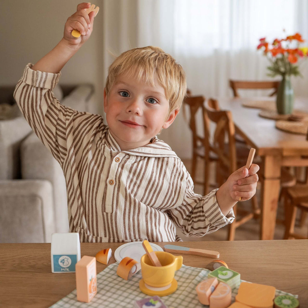 TOOKY TOY Medinis Pikniko Rinkinys su Lipduku Pusryčių Rinkiniu