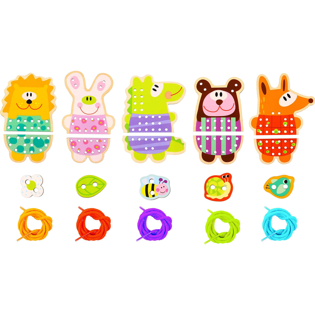 WOOPIE GREEN Medinis Vėrimo Rinkinys 5in1 Gyvūnai