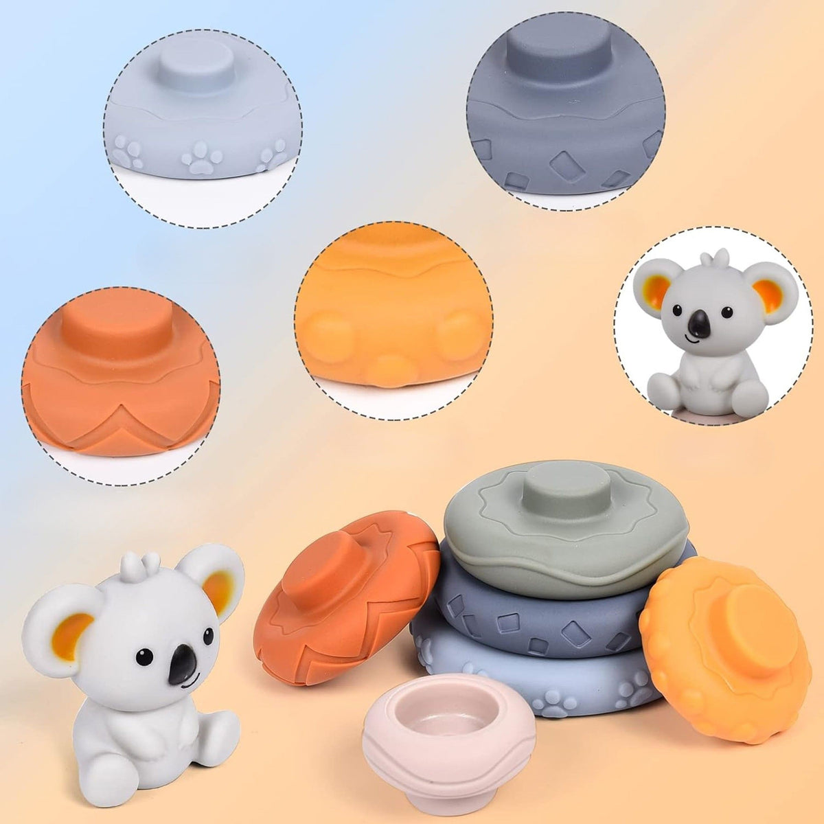 WOOPIE BABY Koala piramidė – 2in1 lavinamasis kramtukas