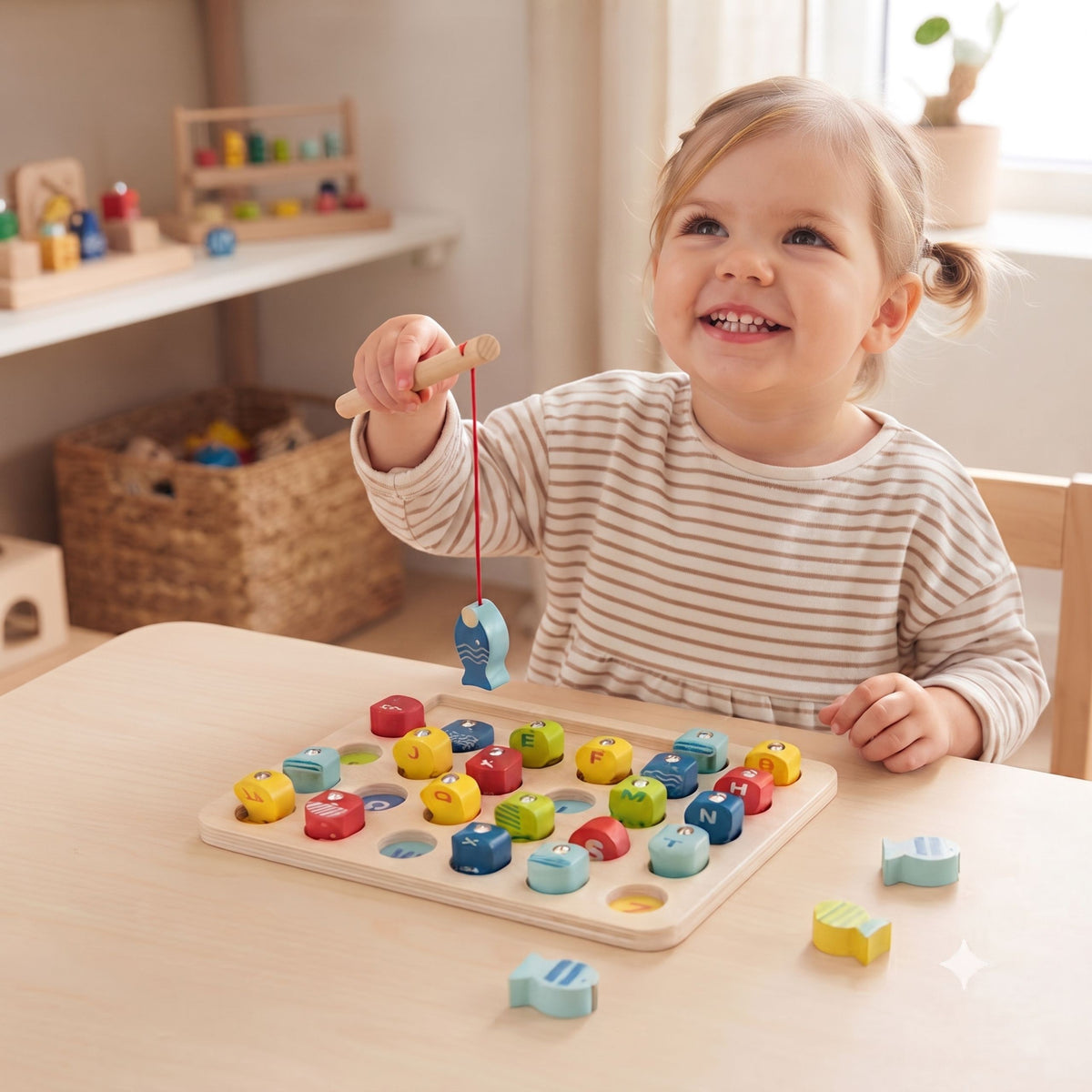Tooky Toy Medinis Žvejybos Žaidimas su Raidėmis, 29 dalys