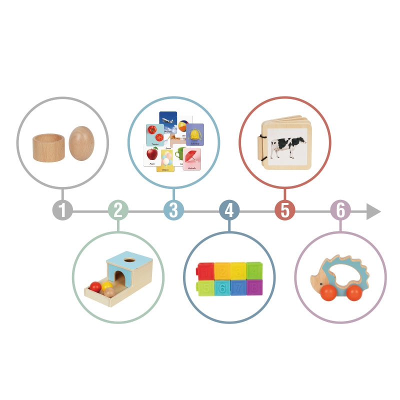 TOOKY TOY Box XXL Montessori edukacinė 6in1 sensorinė dėžutė 7–8 mėn.