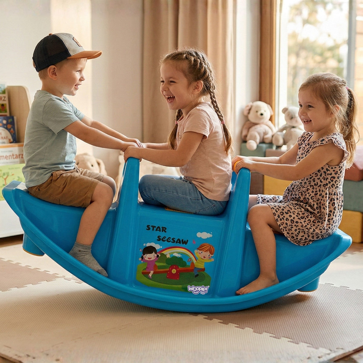 WOOPIE STAR Balansinės Sūpynės Keliems Vaikams, Mėlynos