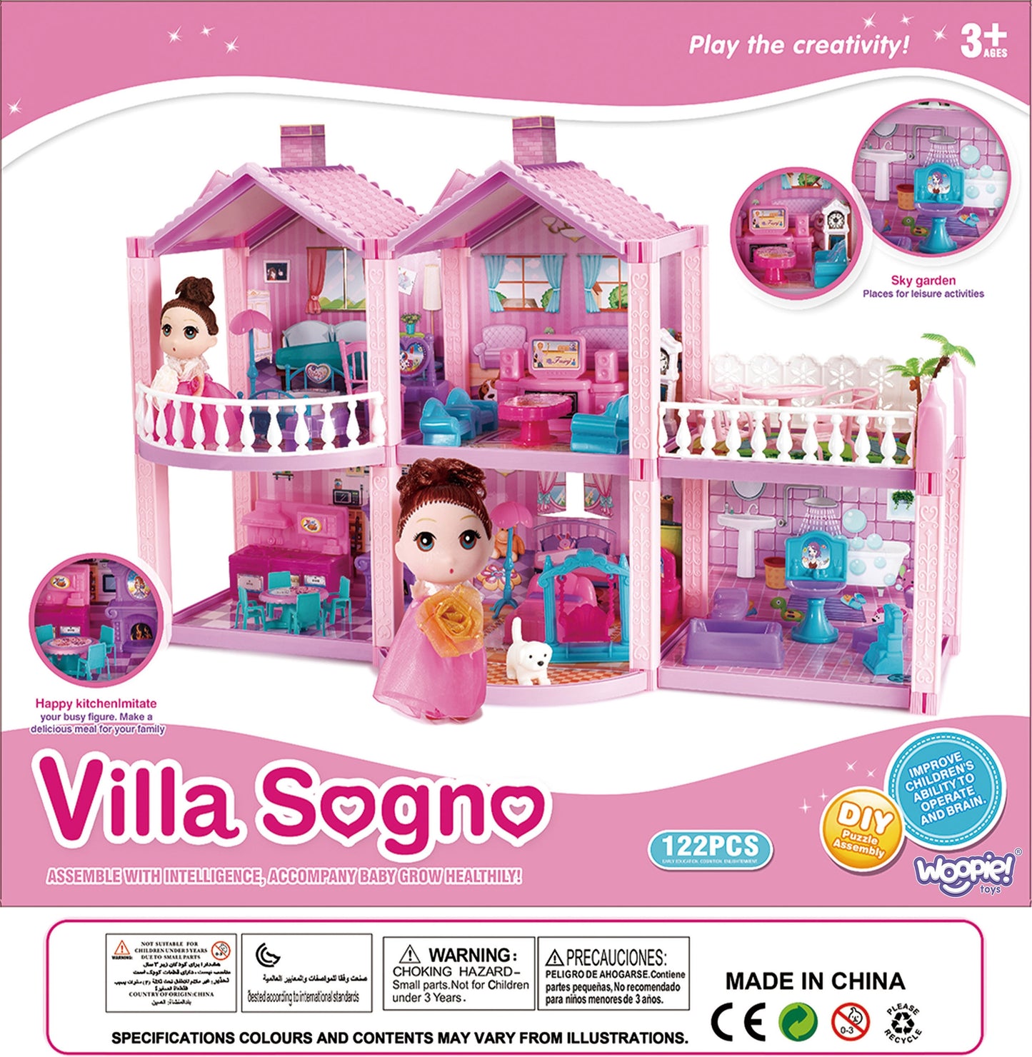WOOPIE Lėlių Namas Poniai PONY FANTASY VILLA 120 detalių