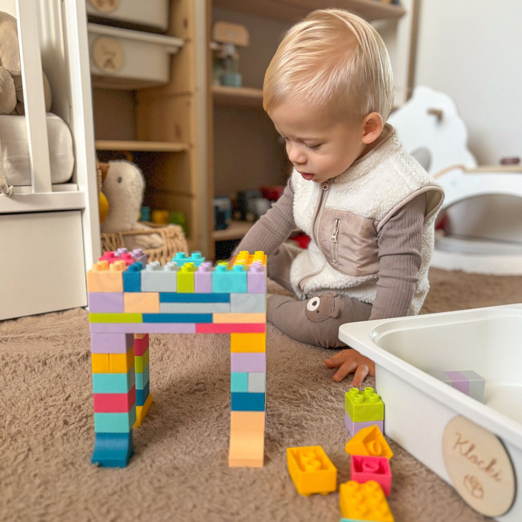 WOOPIE Minkšti Blokai 99 Detalių Rinkinys su Dėže
