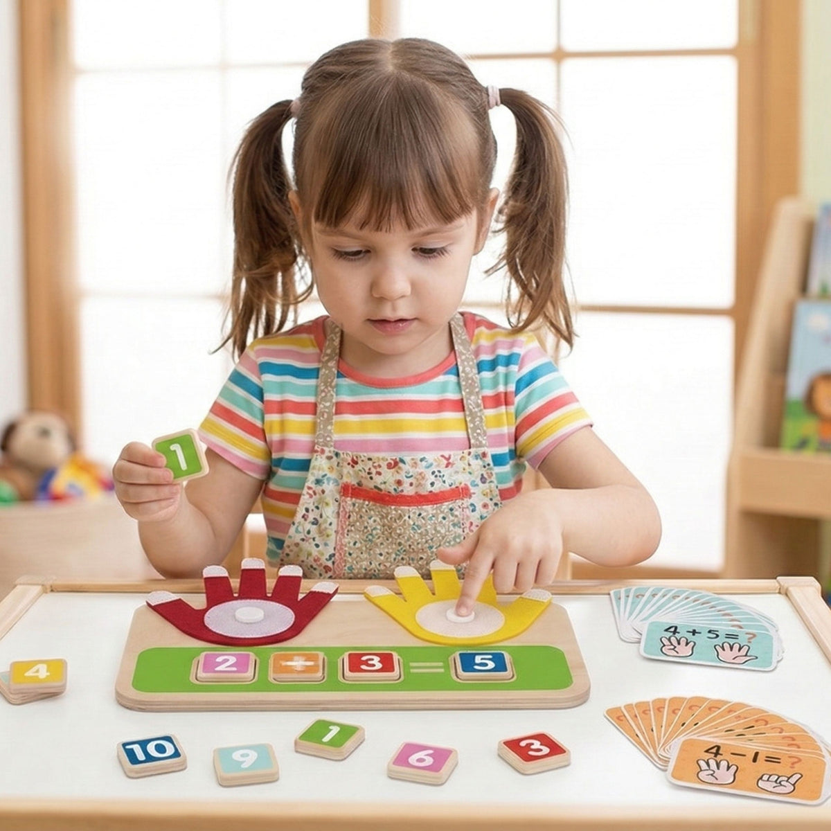 TOOKY TOY Medinis Lavinamasis Žaislas Matematikos Mokymuisi su Pirštais