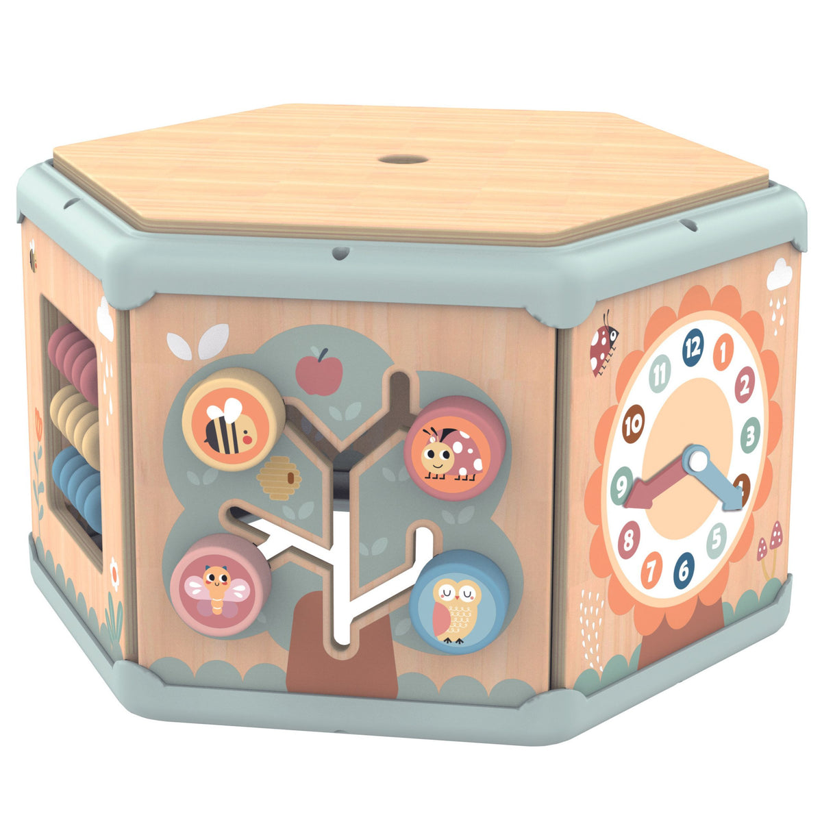 TOOKY TOY Medinė Montessori šešiakampė dėžė su veikla