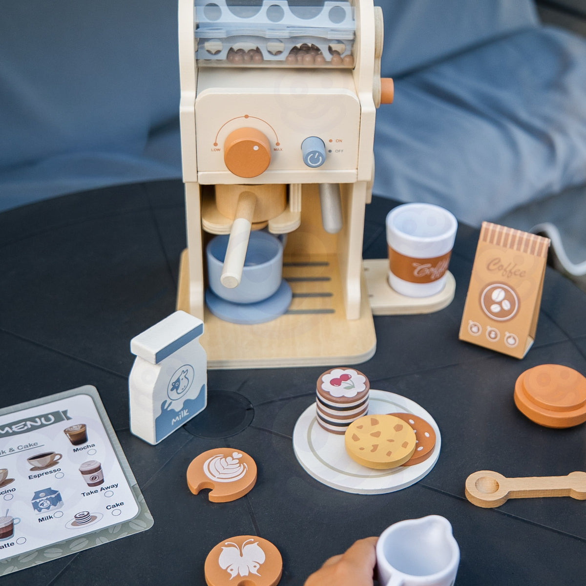 TOOKY TOY Medinis Kavos Aparatas Baristai su Priedais