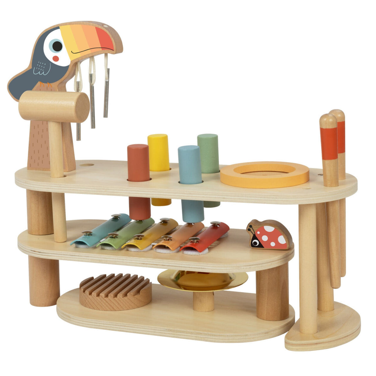 TOOKY TOY Medinė Edukacinė Muzikos Stalelė Tukanam 3+