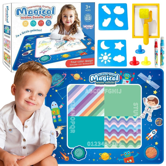 WOOPIE Vandens piešimo kilimėlis XXL 100x80cm „Kosmosas“, mėlynas – pagrindinis vaizdas